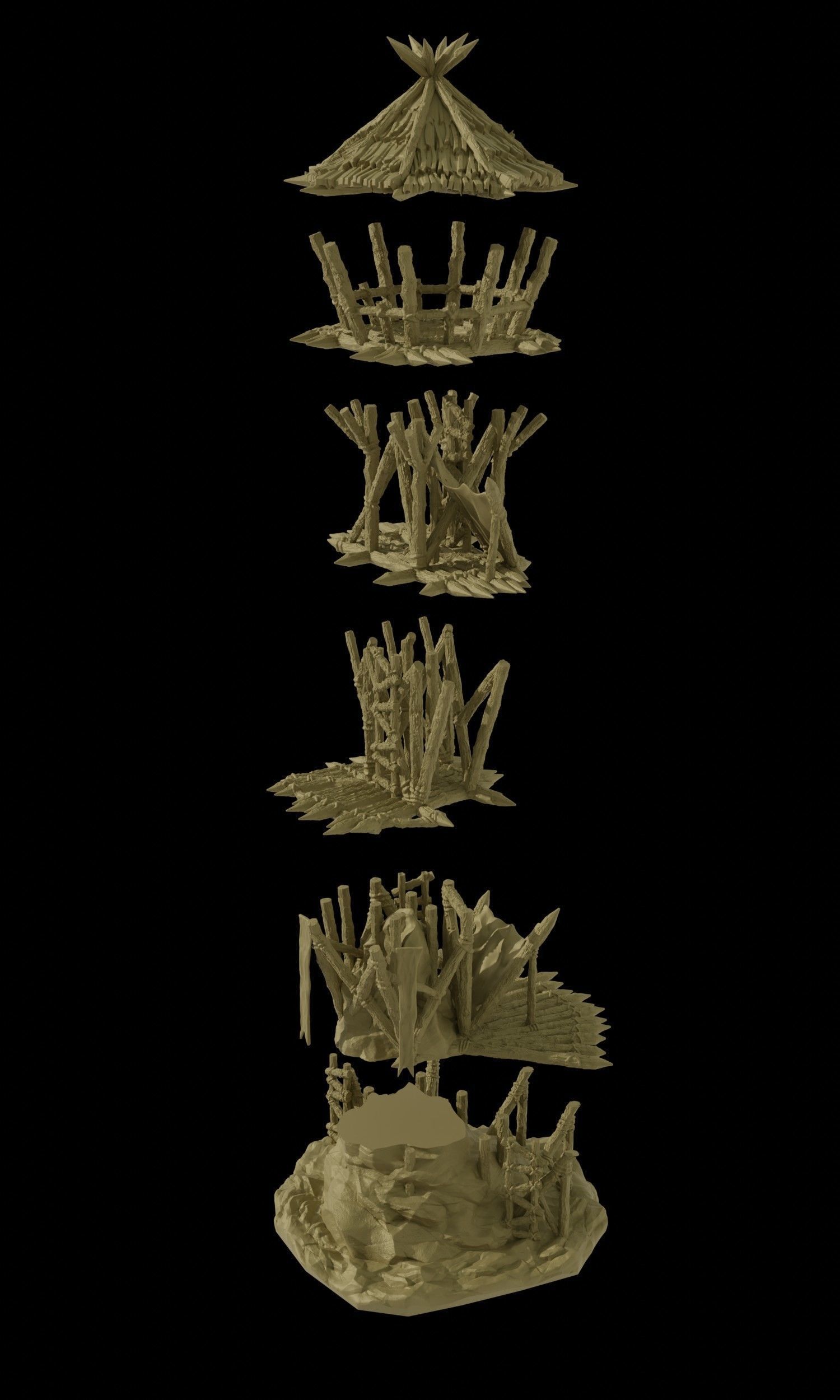 Goblin Watchtower Tabletop Terrain 28 MM 3D print model_5