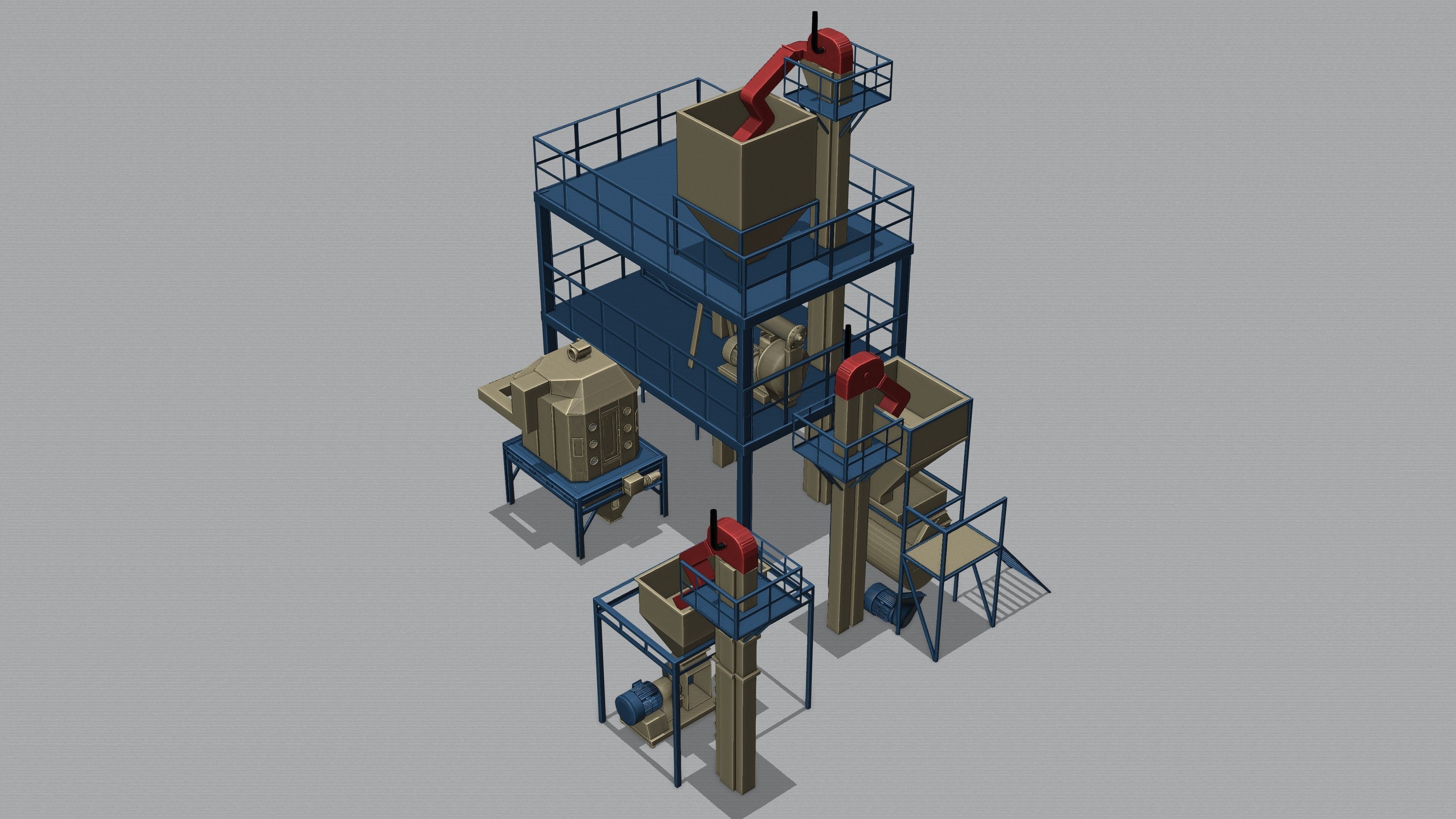 Feed Sanitization Full Machine Low-poly 3D model_5