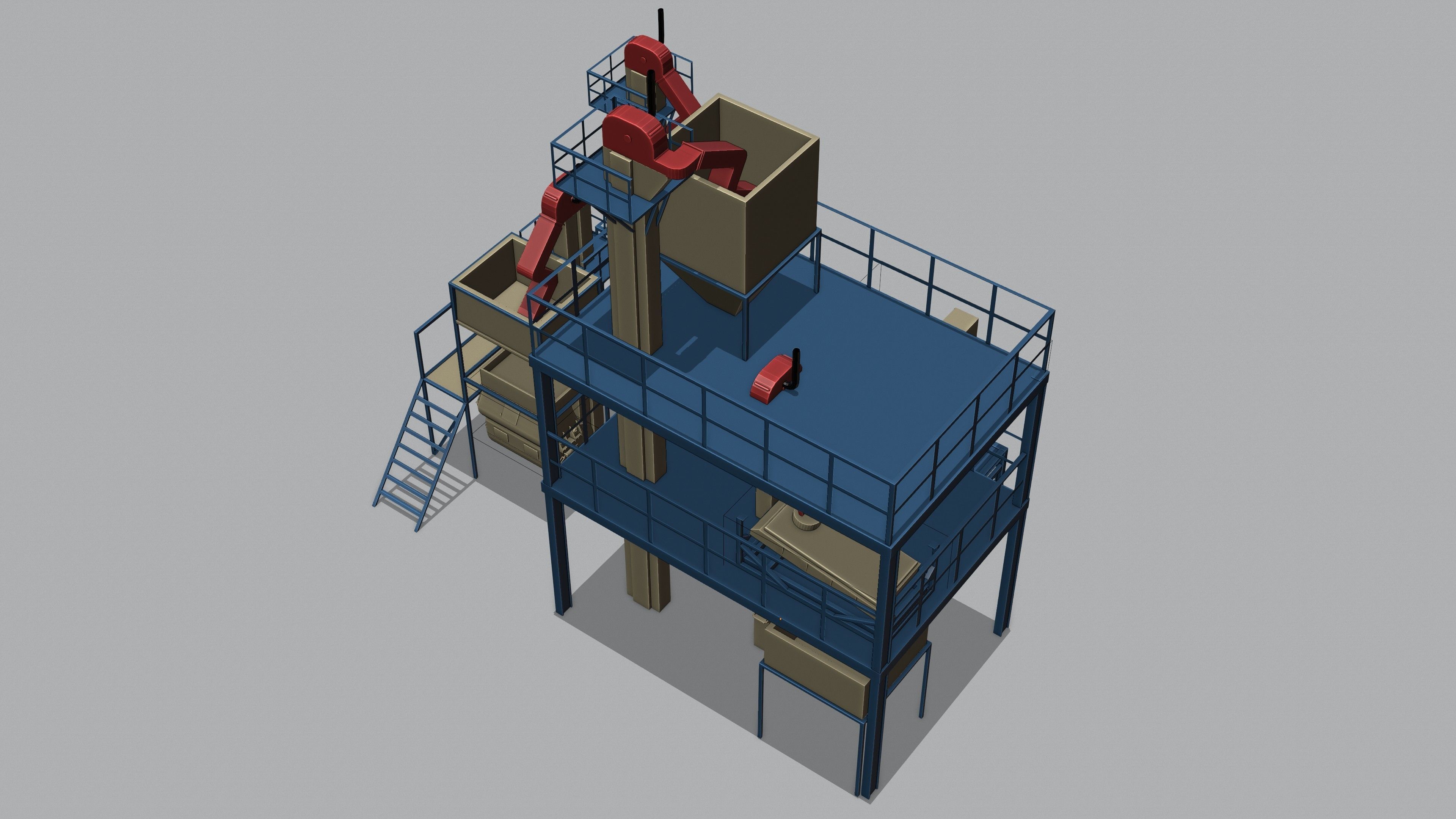Feed Sanitization Full Machine Low-poly 3D model_3