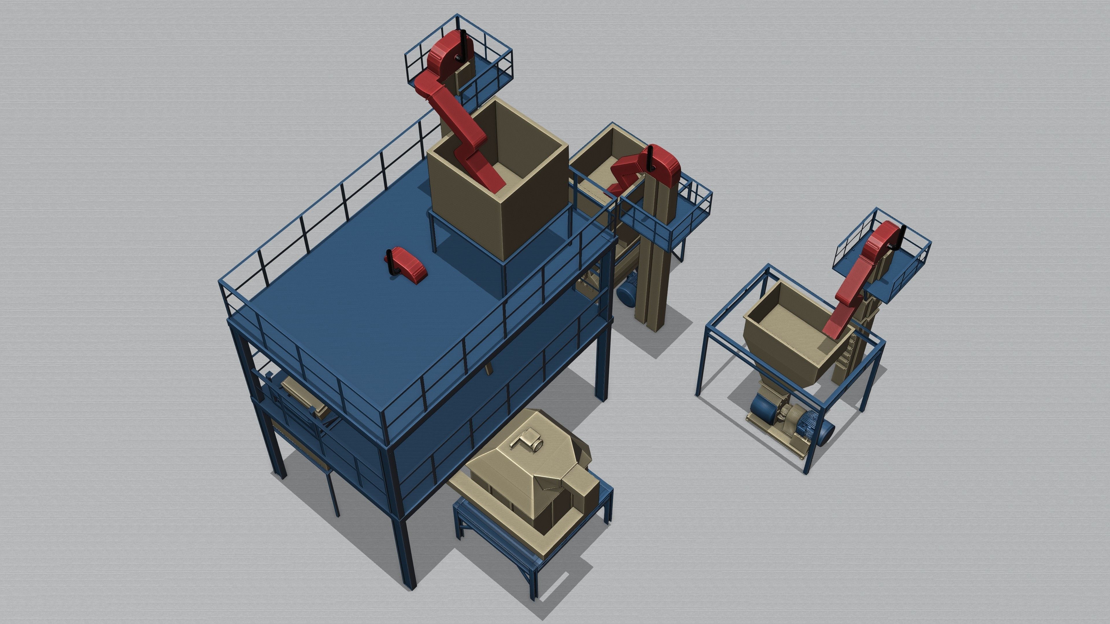 Feed Sanitization Full Machine Low-poly 3D model_4