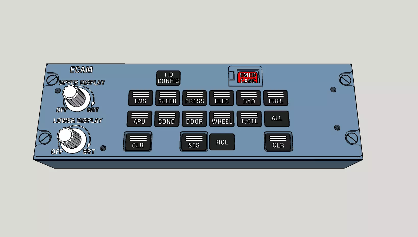 A320 ECAM Control Panel 3D print model_0