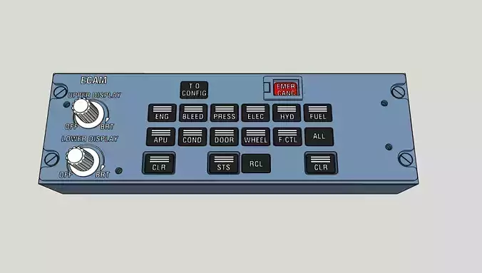 A320 ECAM Control Panel 3D print model