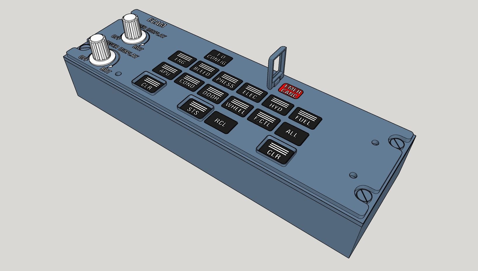 A320 ECAM Control Panel 3D print model_1