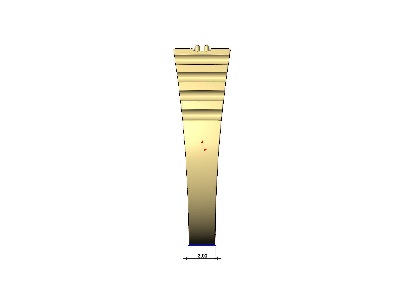 Diamond undulated fluted rectangular top signet Us sizes 6to9 3D print model_9