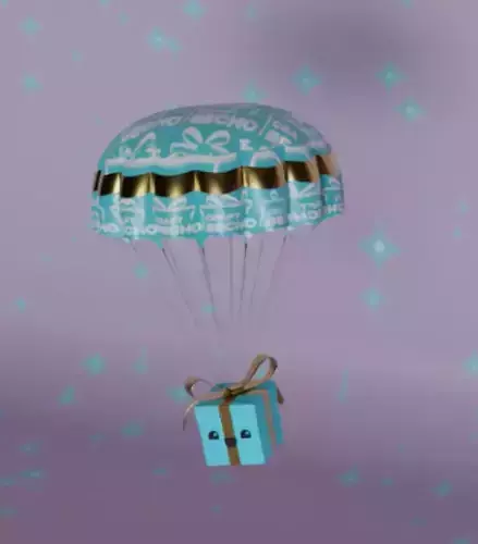 Character Parachuting Animation keyframed