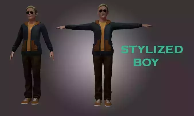 STYLIZED 3D MODEL boy for sims Low-poly 3D model
