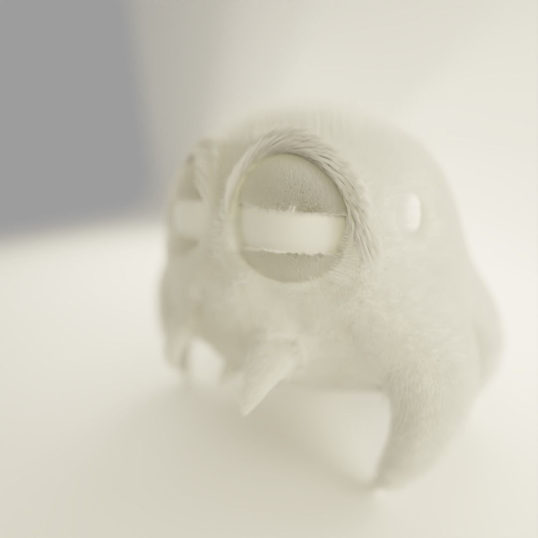 Cute Spider Character UV Unwrapped and Fur 3D model_4