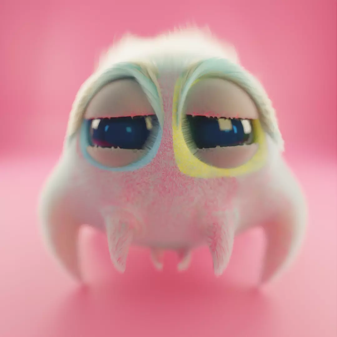 Cute Spider Character UV Unwrapped and Fur 3D model_0