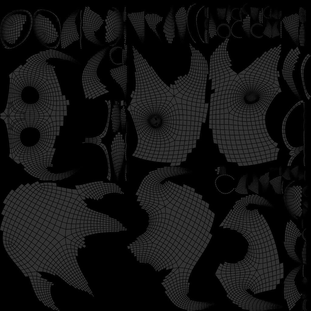 Cute Spider Character UV Unwrapped and Fur 3D model_1