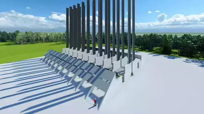 Futuristic Building Monument volume 3D model