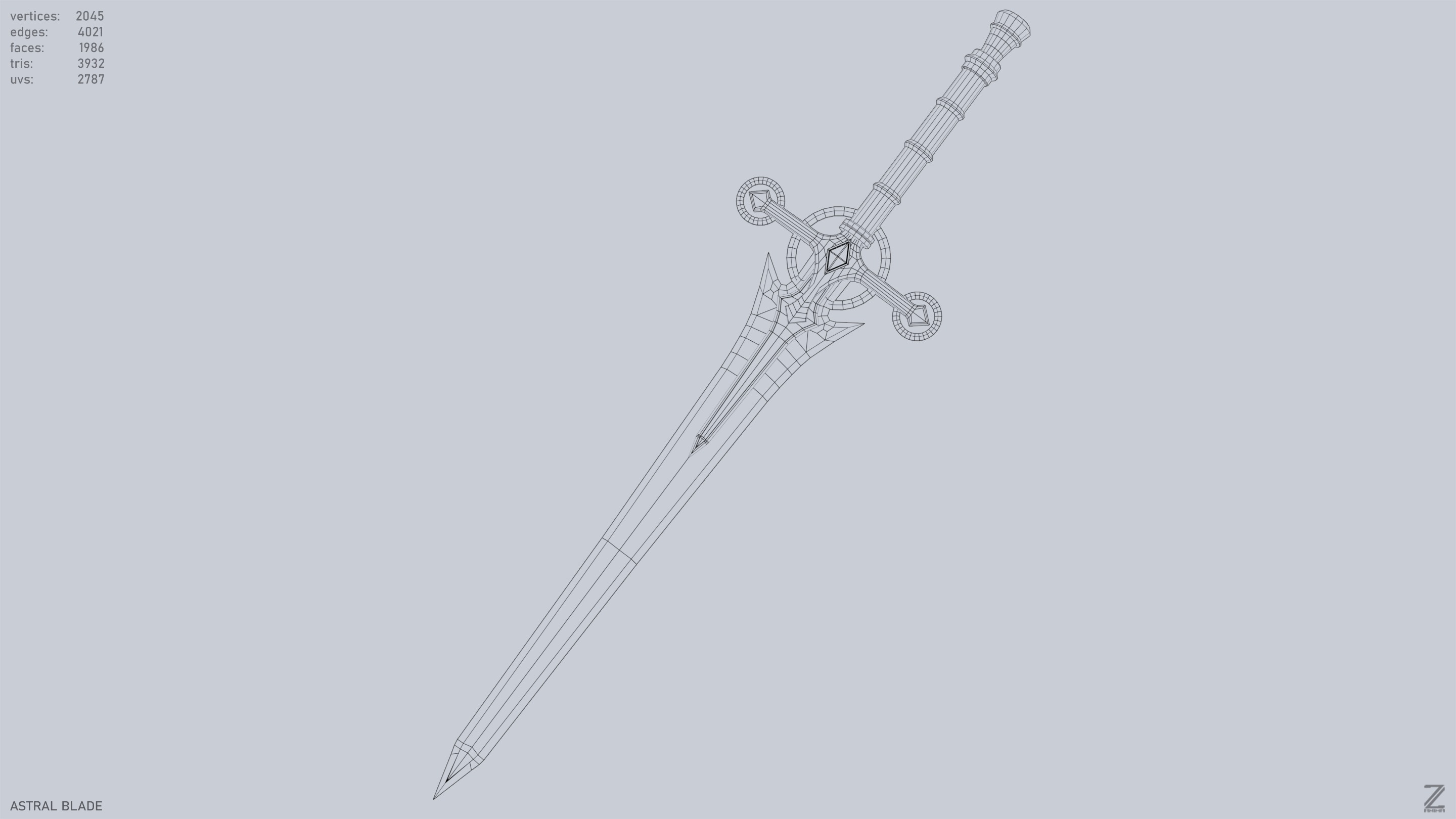 Astral blade Low-poly 3D model_14