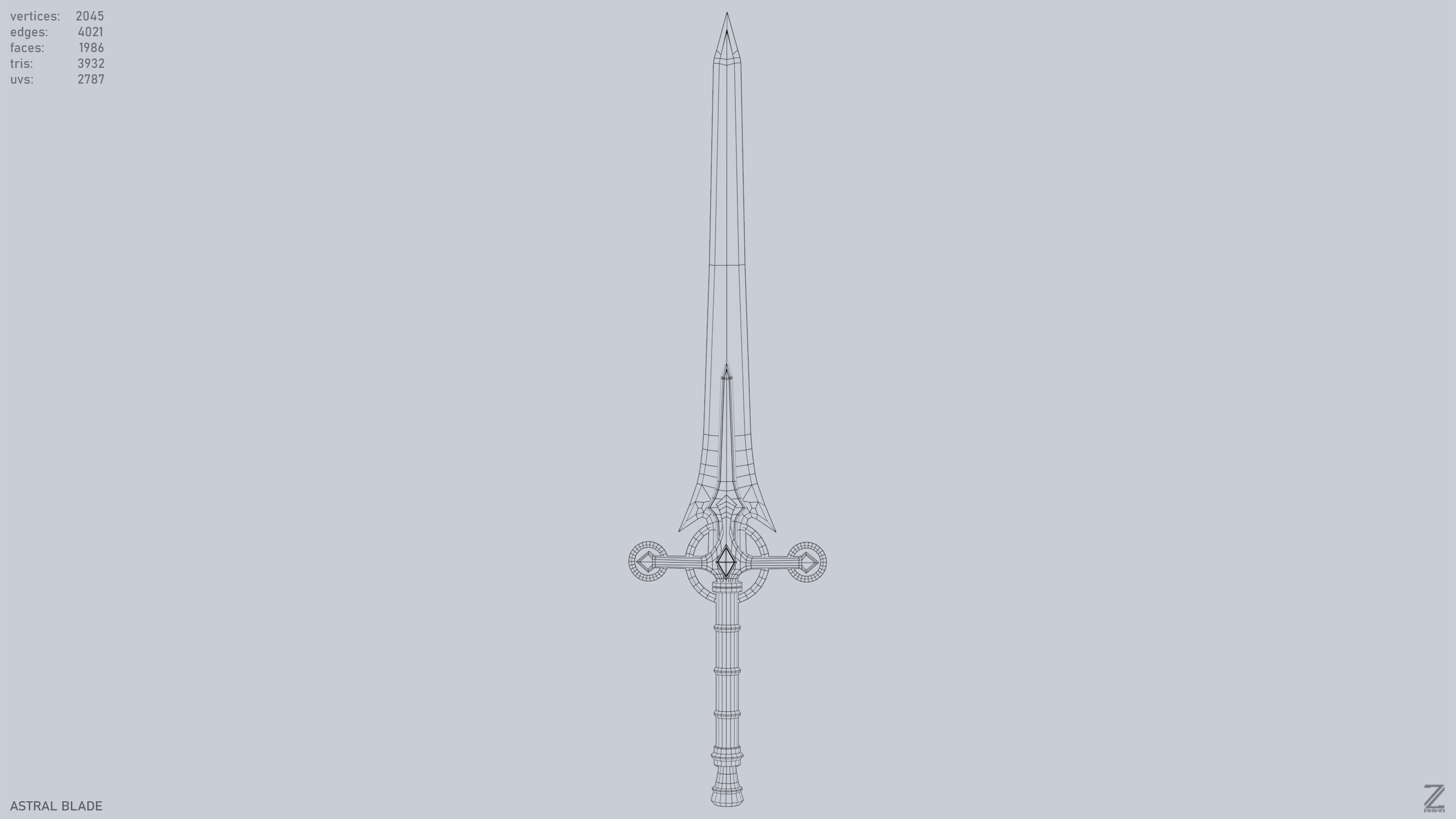 Astral blade Low-poly 3D model_9