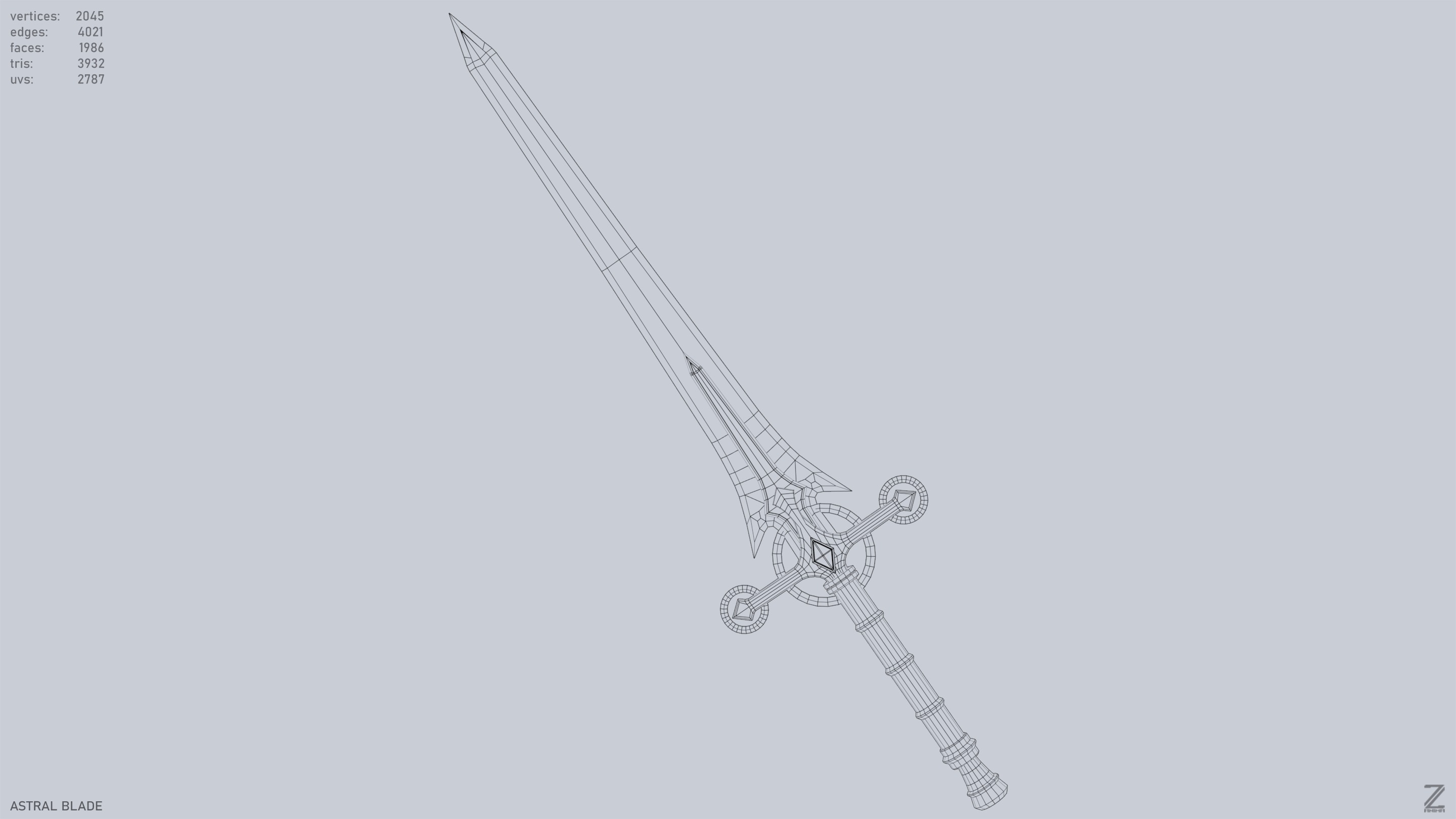 Astral blade Low-poly 3D model_15