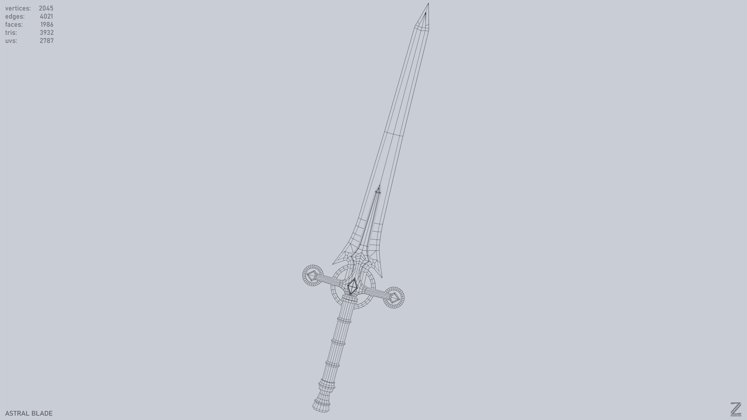 Astral blade Low-poly 3D model_11