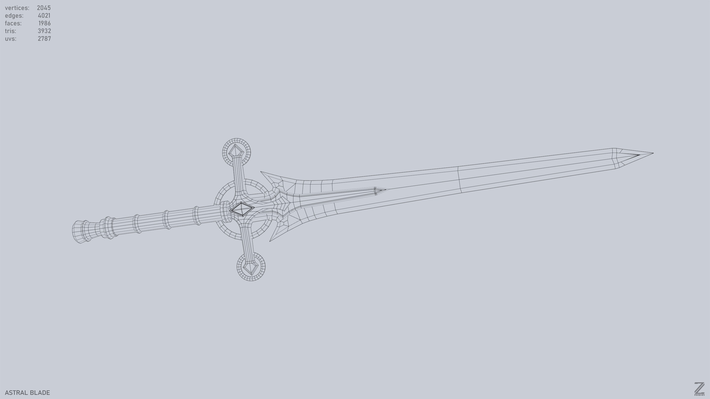Astral blade Low-poly 3D model_13