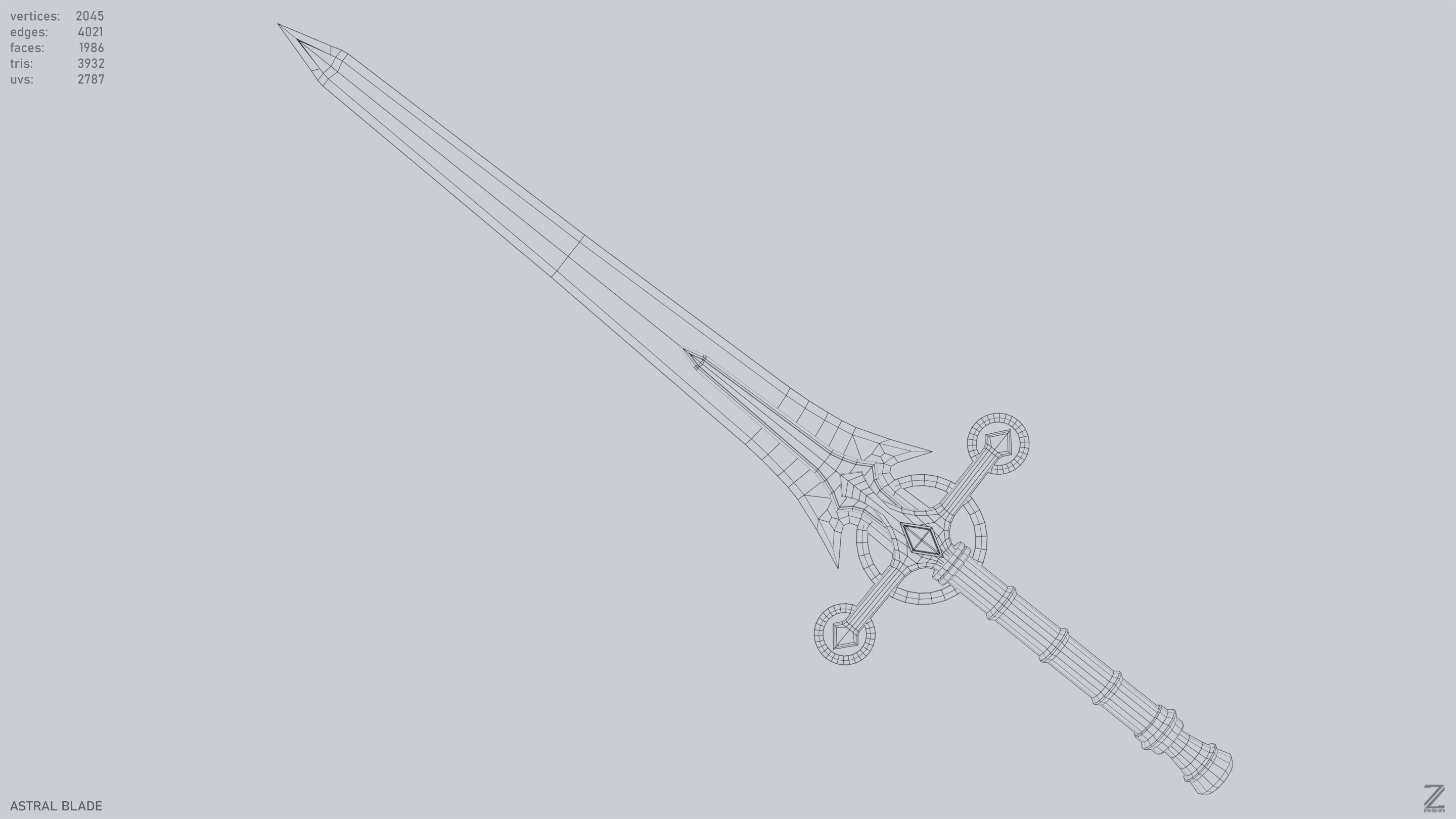 Astral blade Low-poly 3D model_10