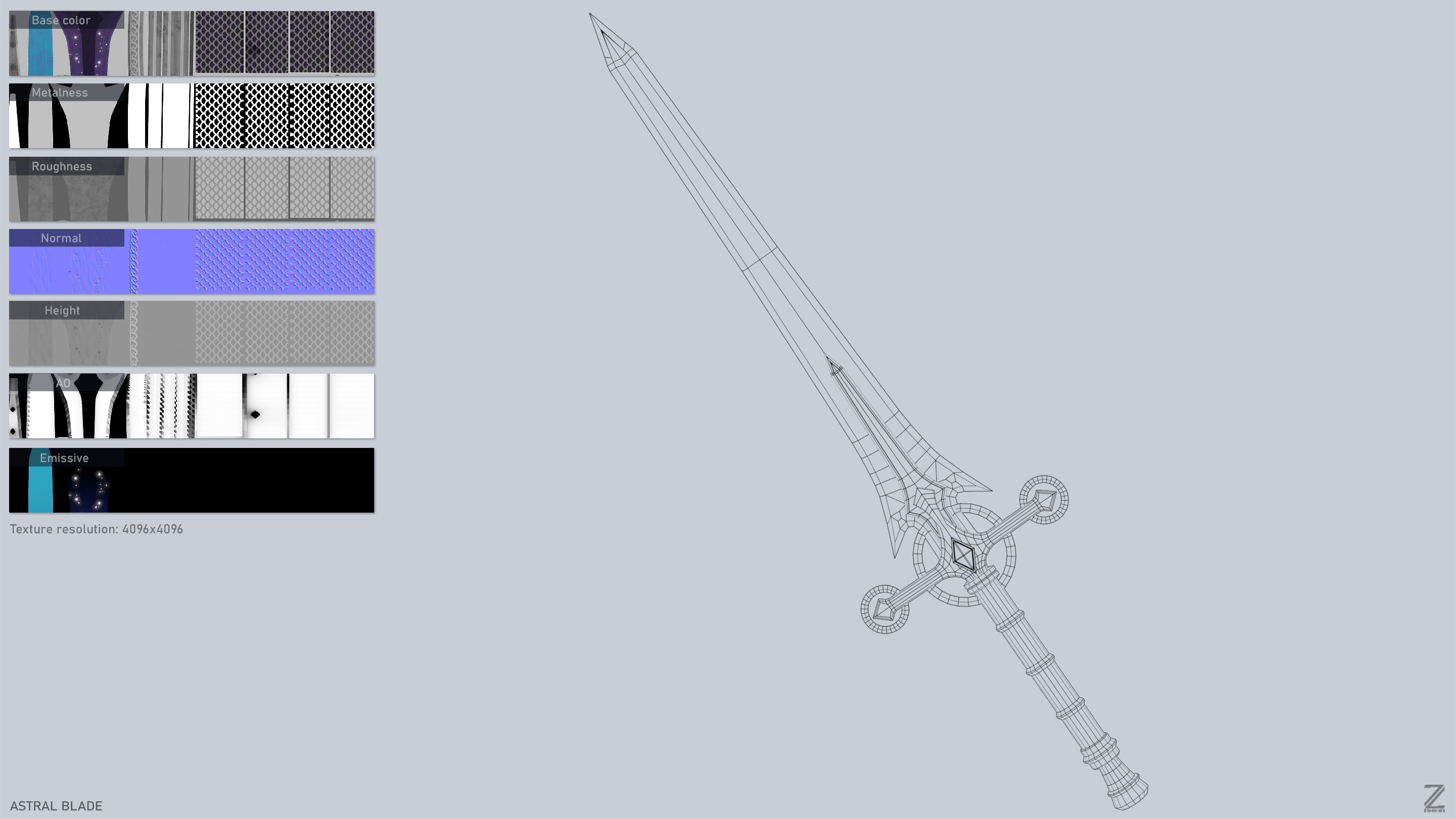 Astral blade Low-poly 3D model_3