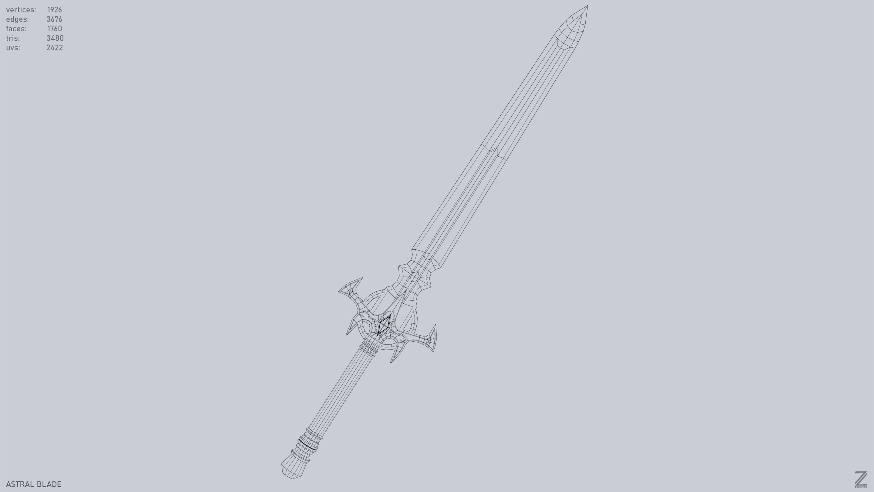 Astral blade Low-poly 3D model_15