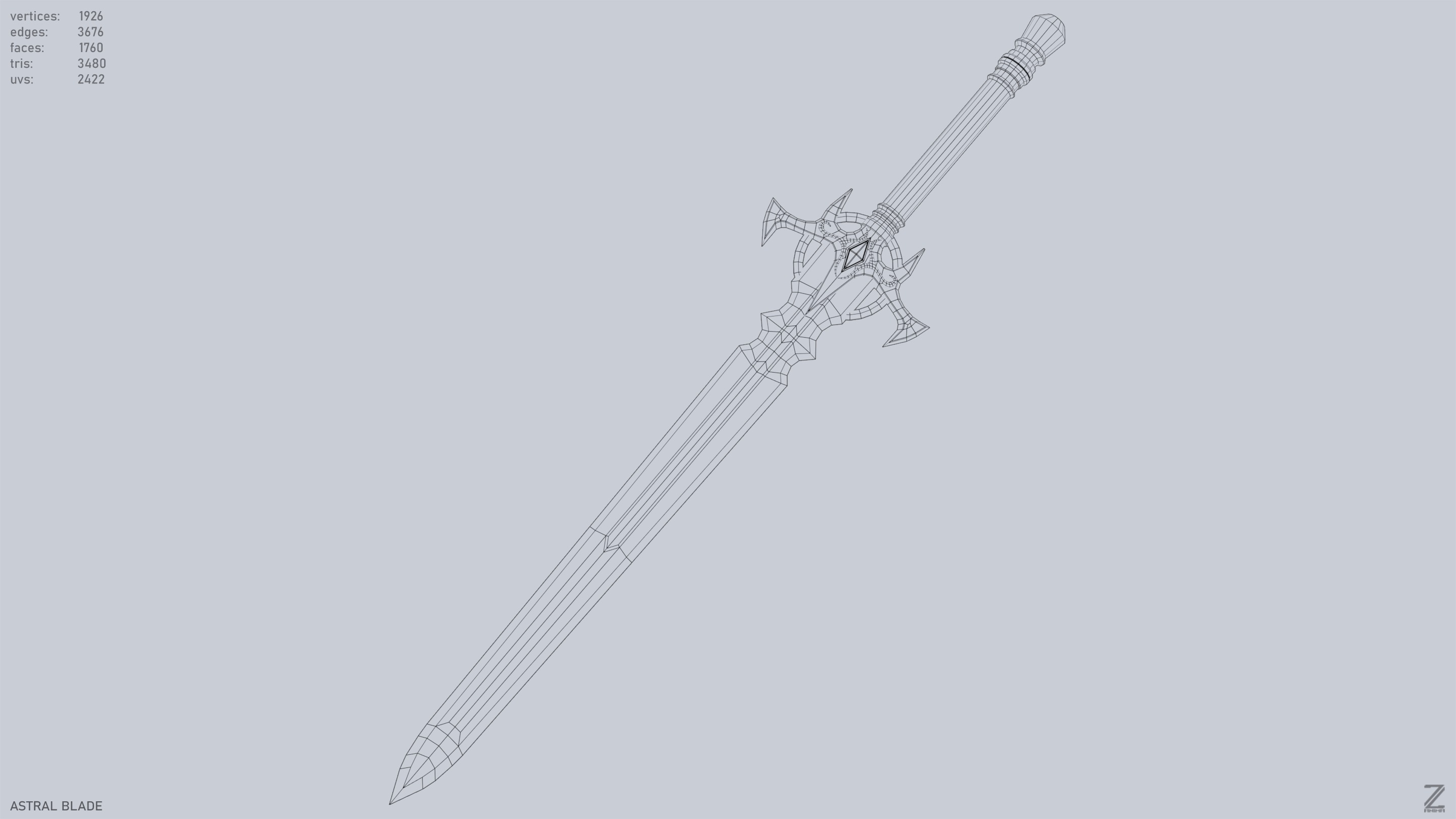 Astral blade Low-poly 3D model_14