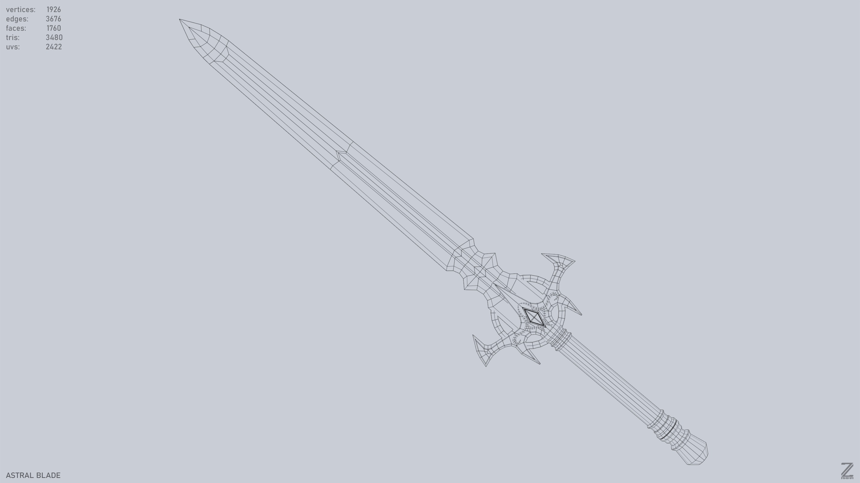 Astral blade Low-poly 3D model_10
