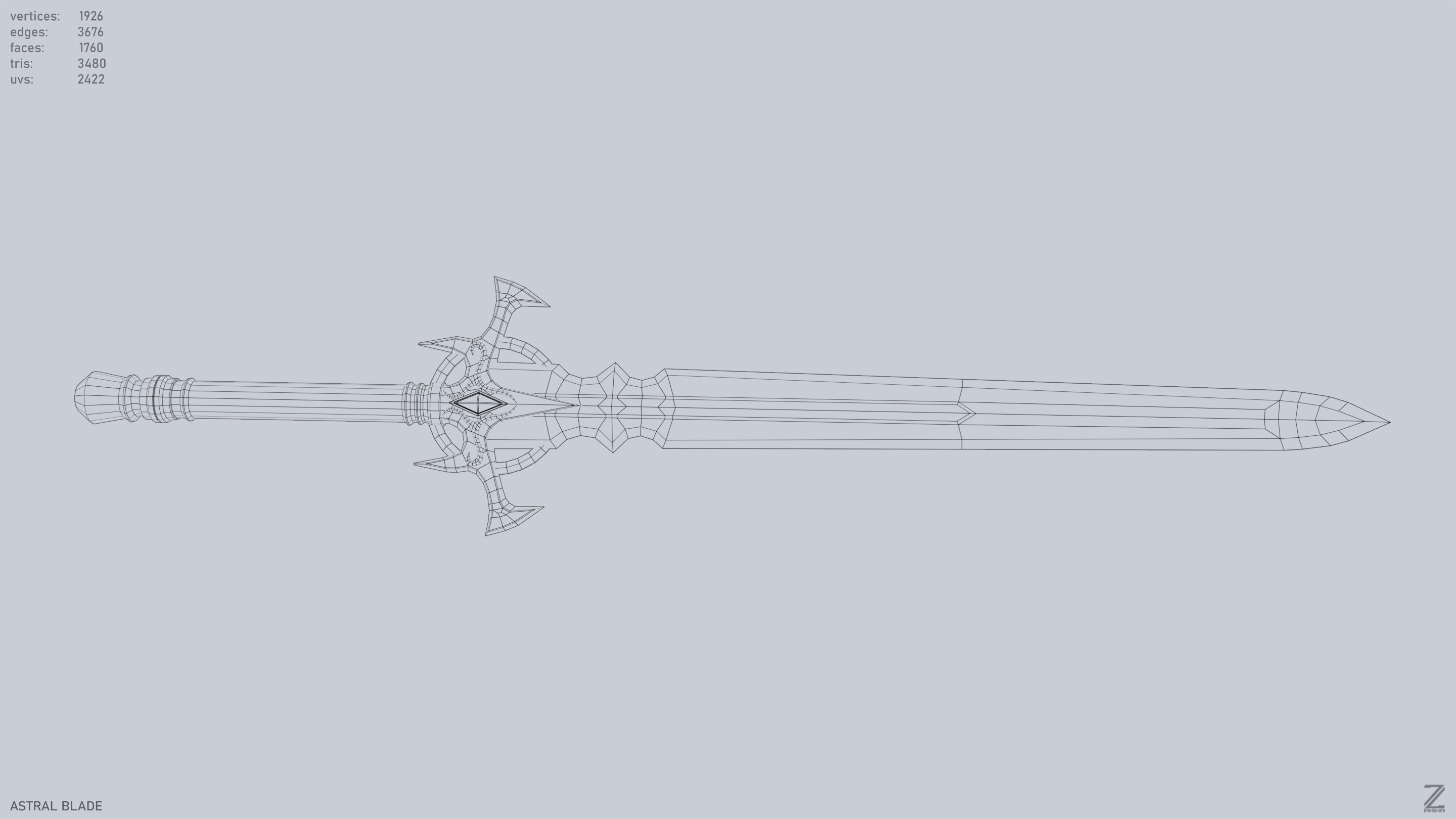 Astral blade Low-poly 3D model_12