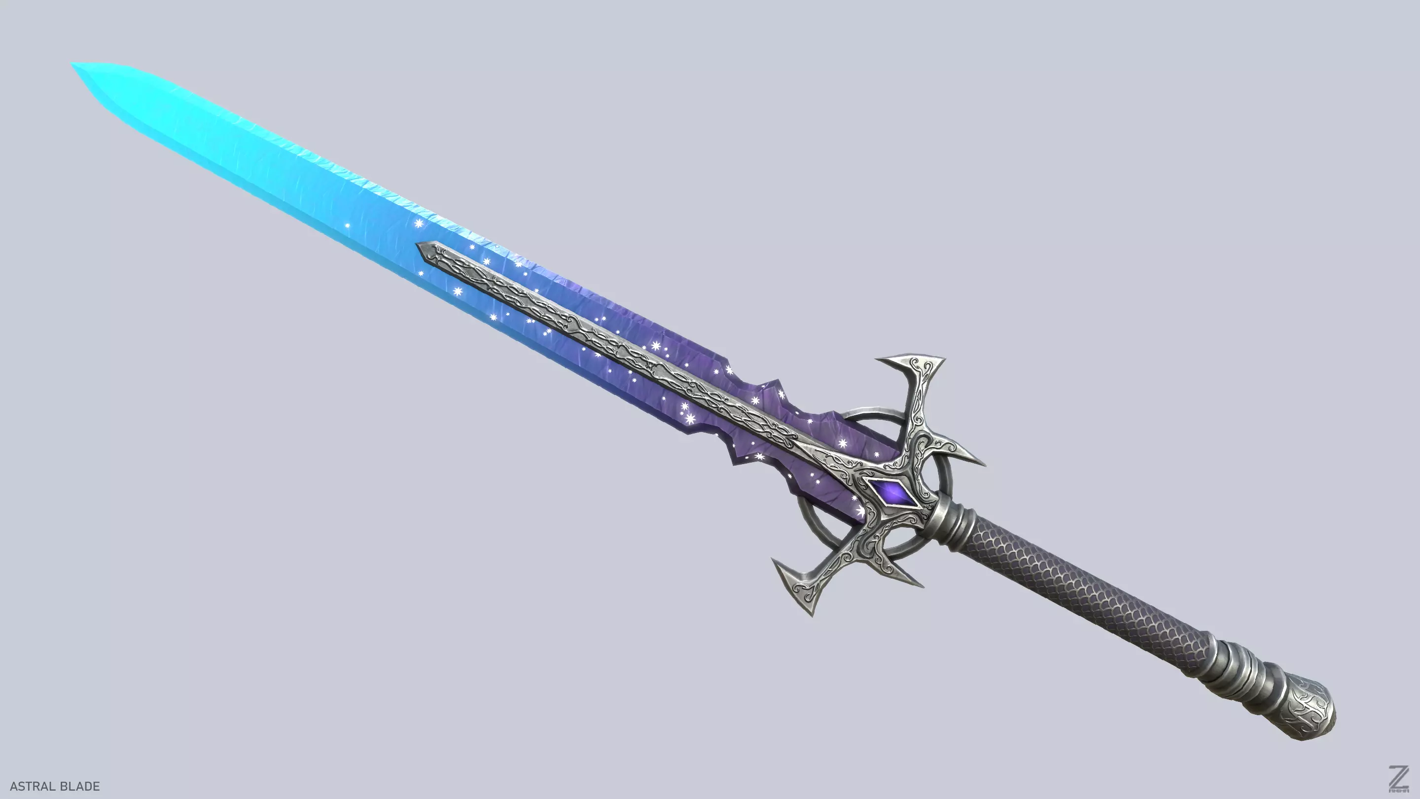 Astral blade Low-poly 3D model_0
