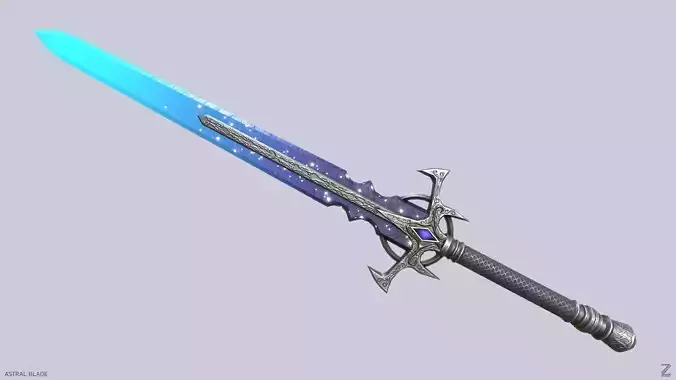 Astral blade Low-poly 3D model