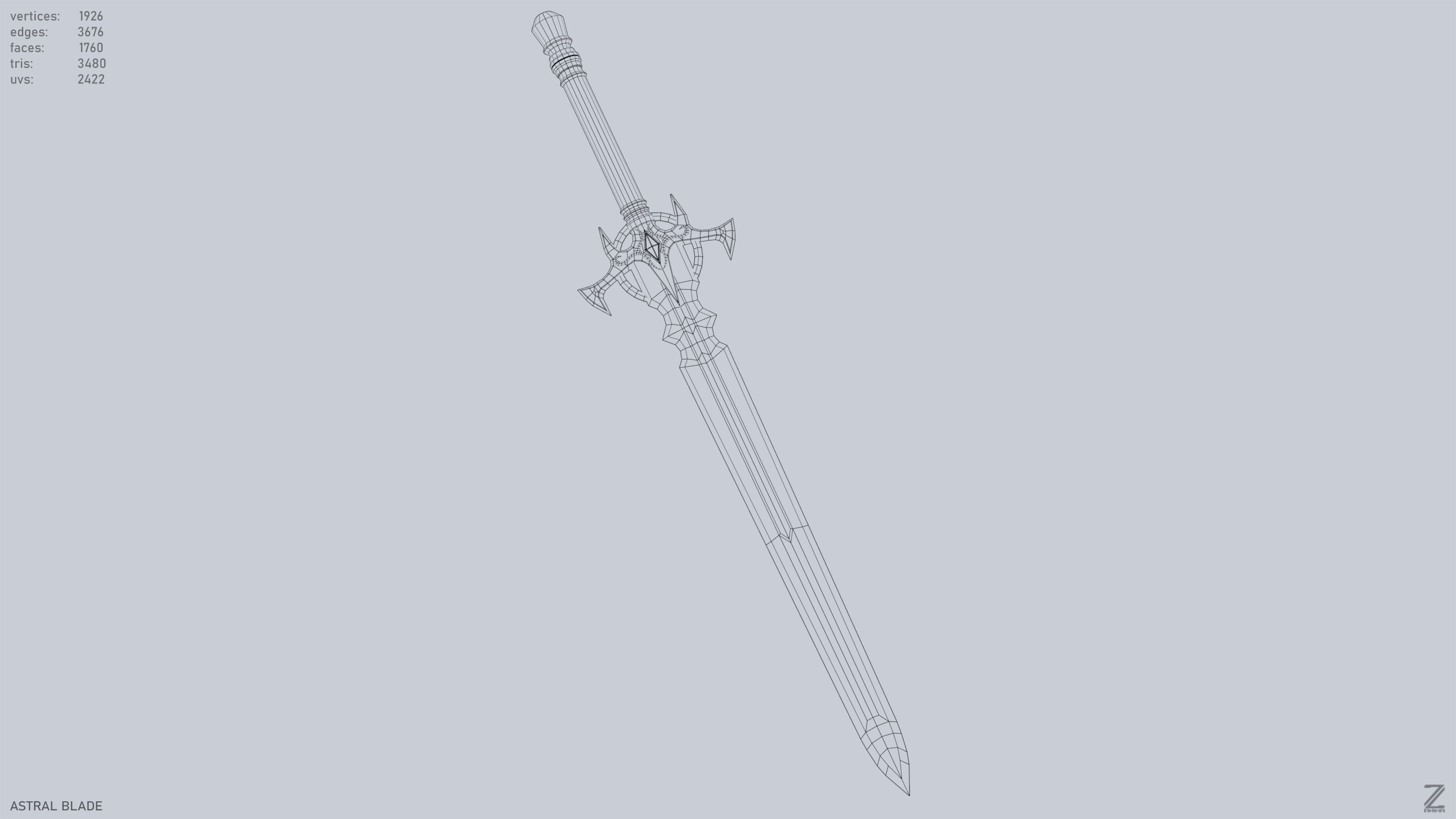 Astral blade Low-poly 3D model_13