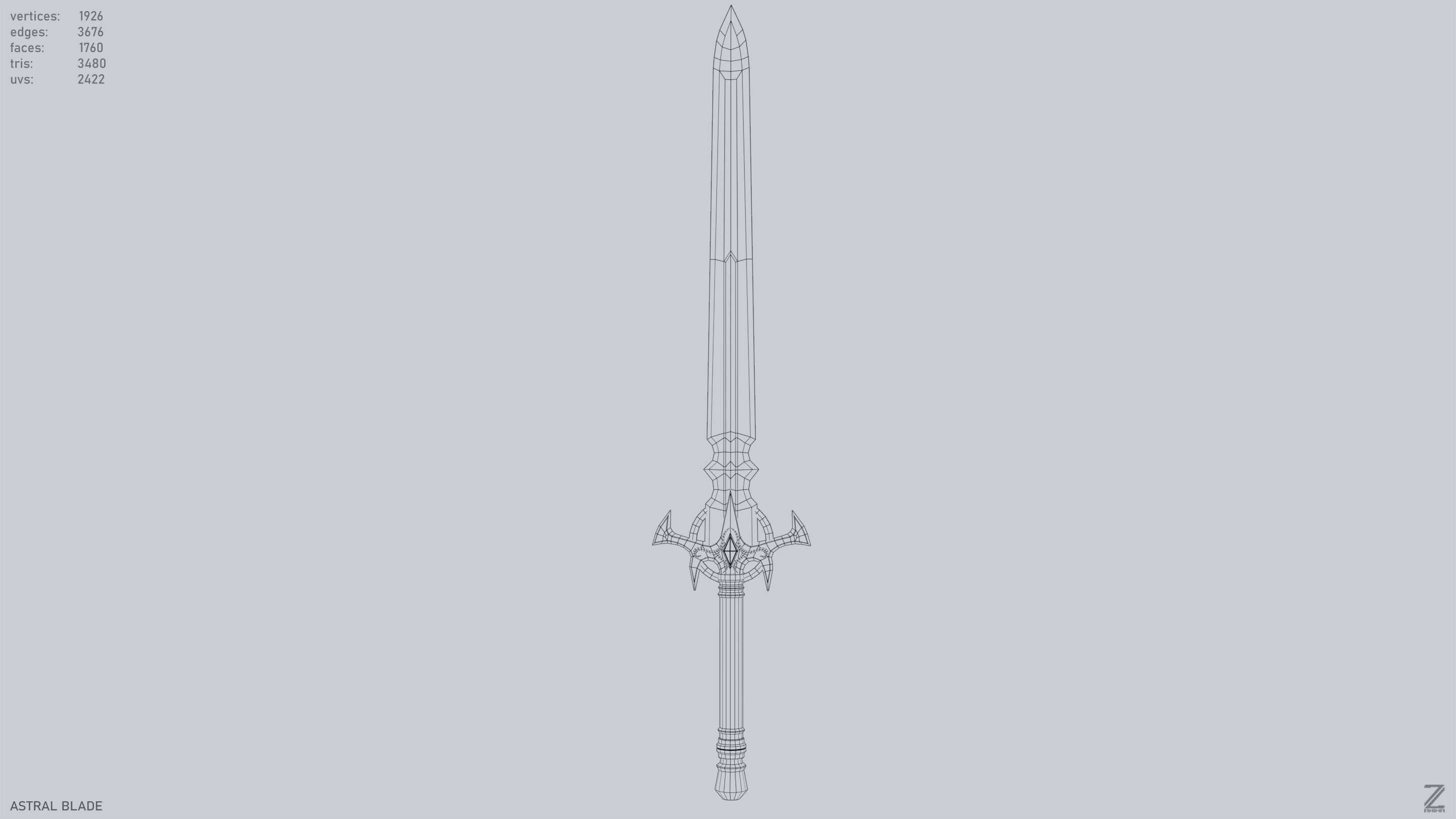 Astral blade Low-poly 3D model_9