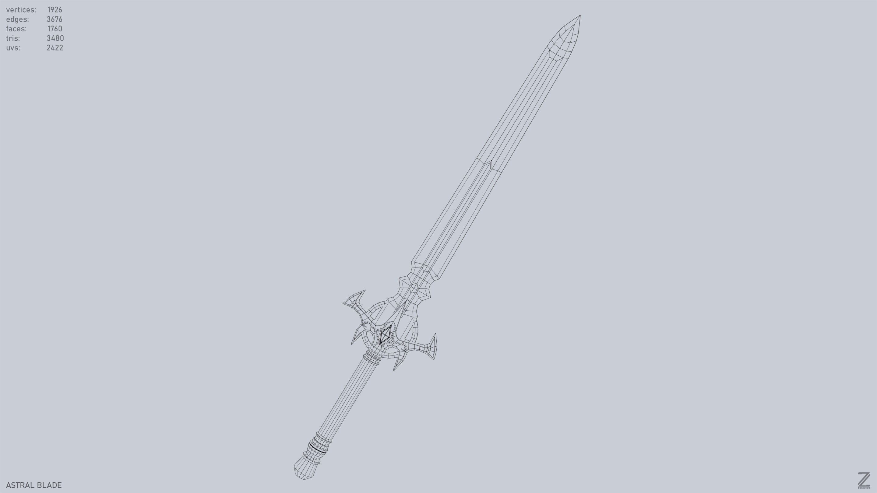 Astral blade Low-poly 3D model_11