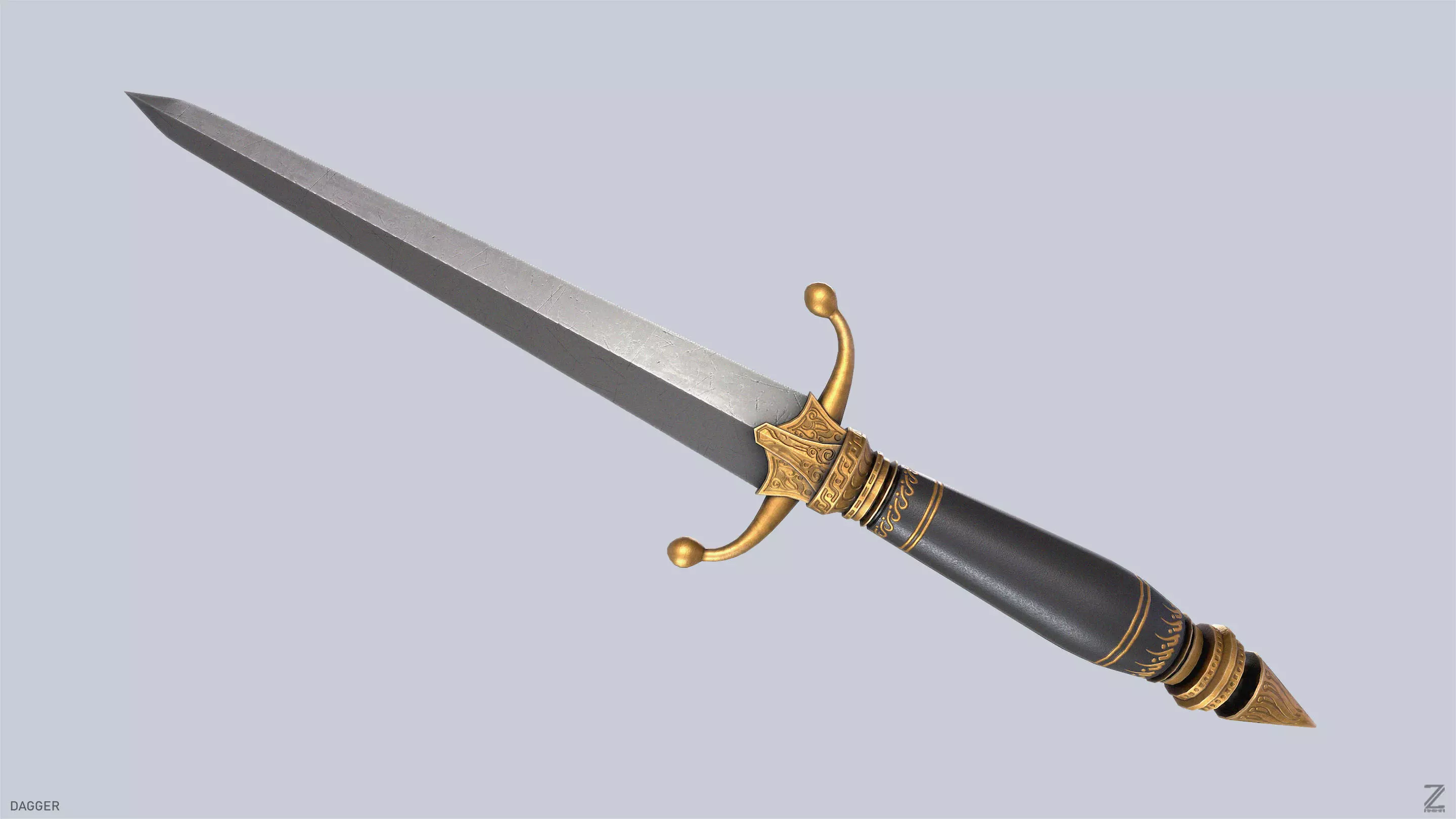 Dagger Low-poly 3D model_0
