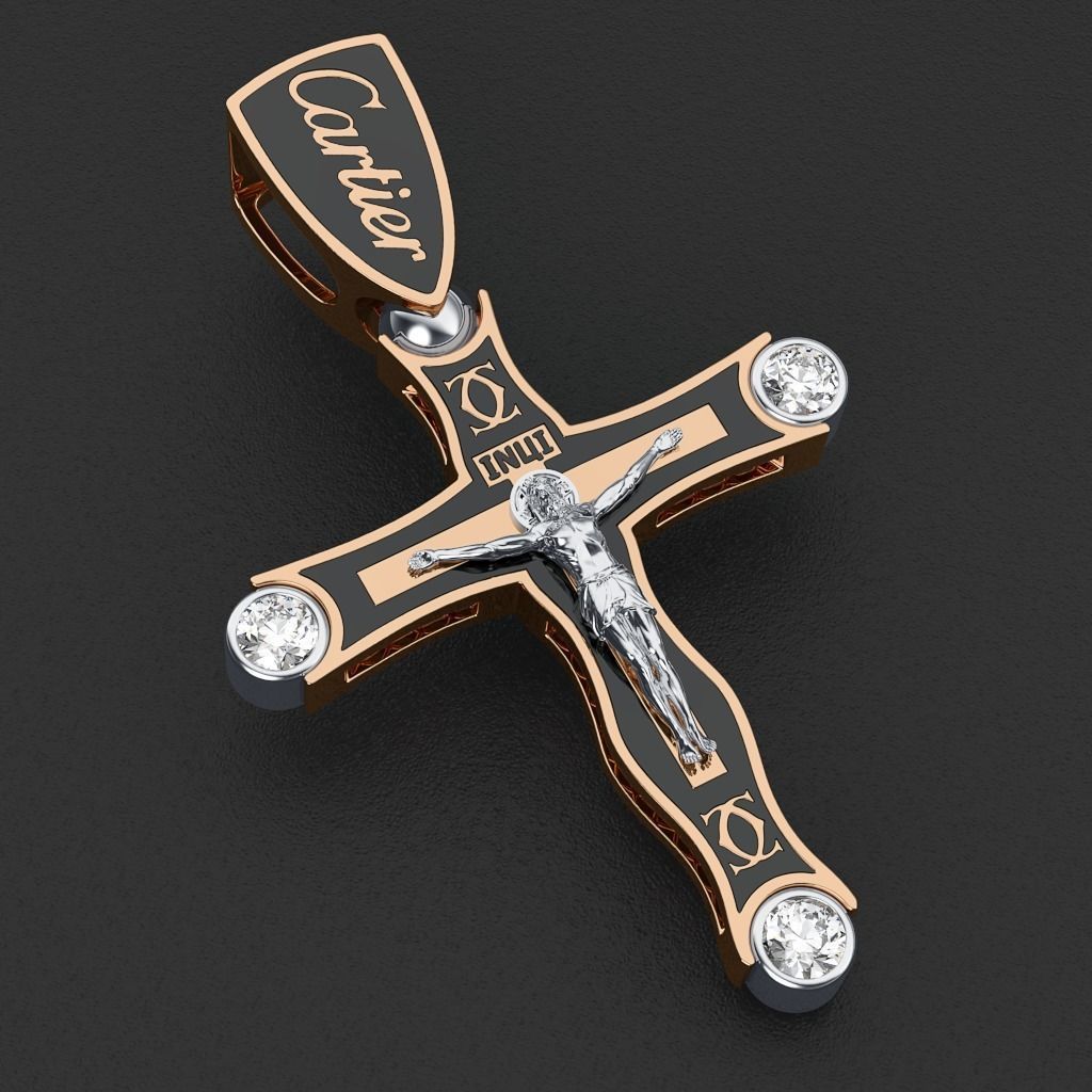 Cross with enamel 3D print model_1