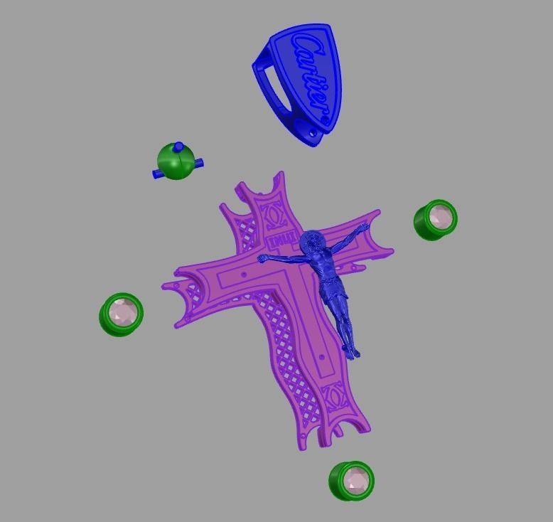 Cross with enamel 3D print model_4
