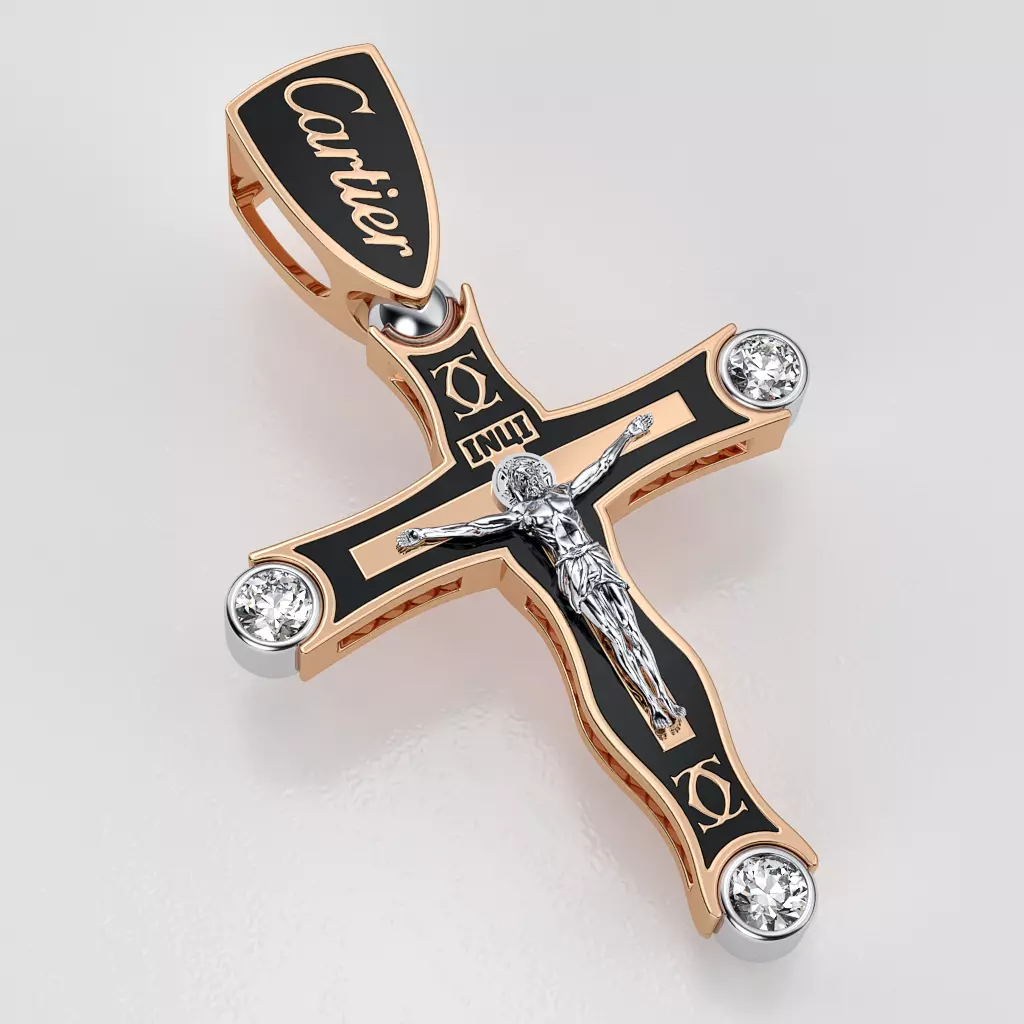 Cross with enamel 3D print model_0