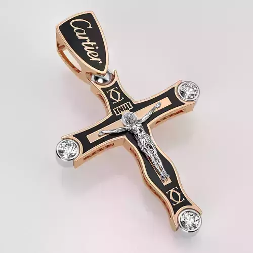 Cross with enamel
