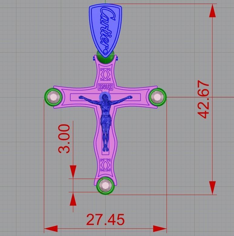 Cross with enamel 3D print model_2