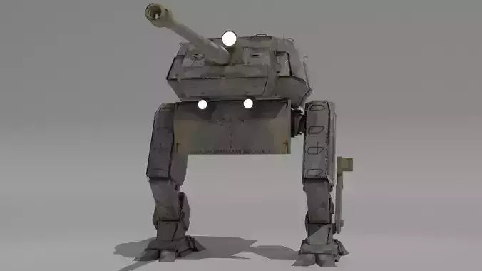 Destroyer Mech Walker with RIG and LOWPOLY Forest Camo Low-poly 3D model