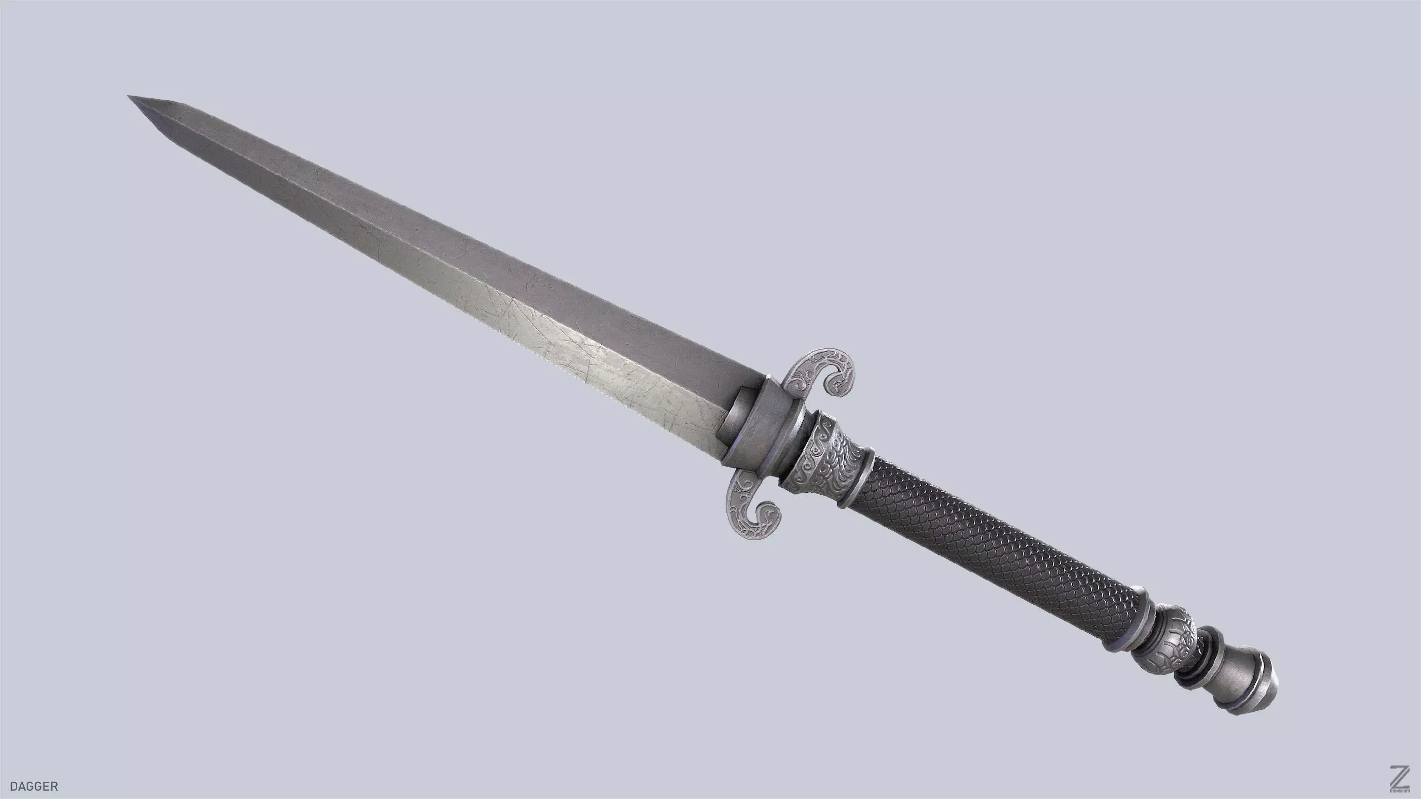 Dagger Low-poly 3D model_0