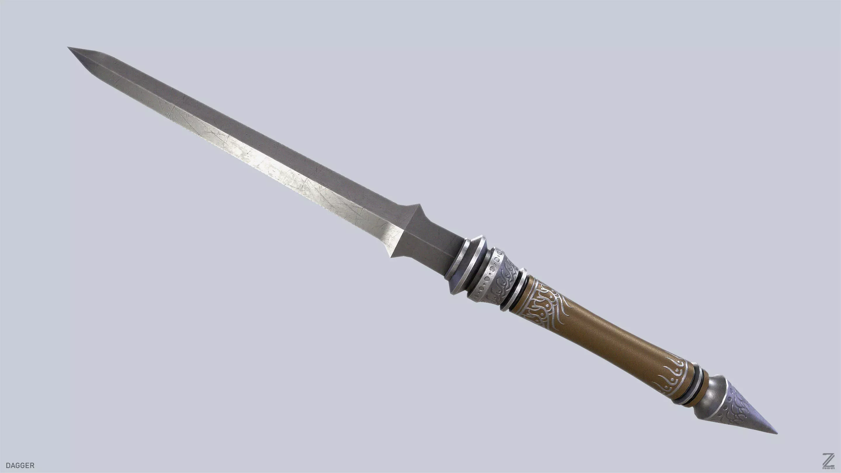 Dagger Low-poly 3D model_0