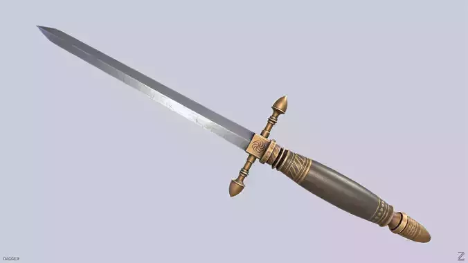 Dagger Low-poly 3D model Dagger Low-poly 3D model