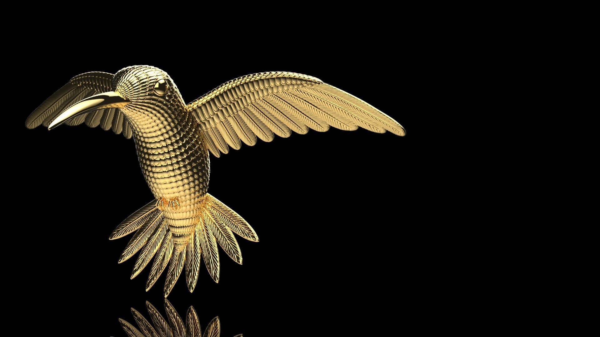 Humming Bird 3D print model for Jewellery or toy 3D print model_13