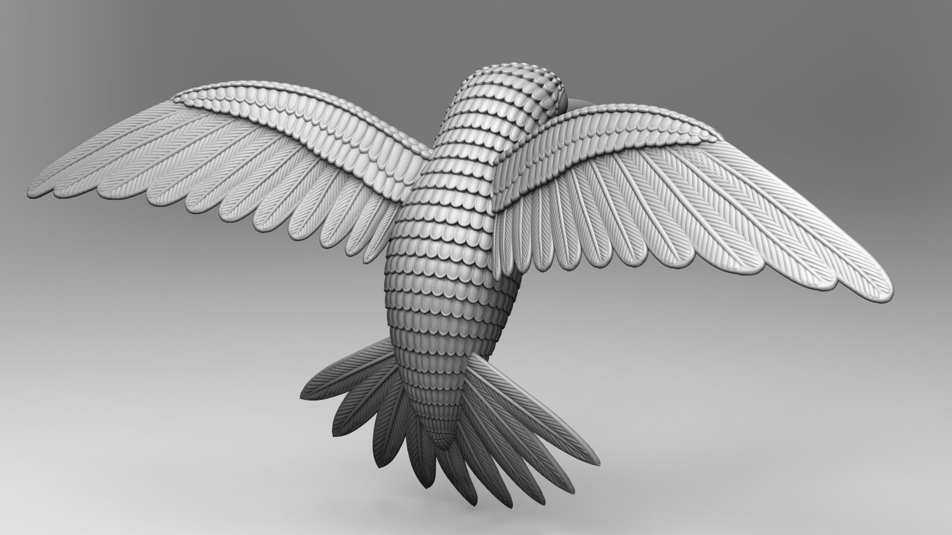Humming Bird 3D print model for Jewellery or toy 3D print model_4
