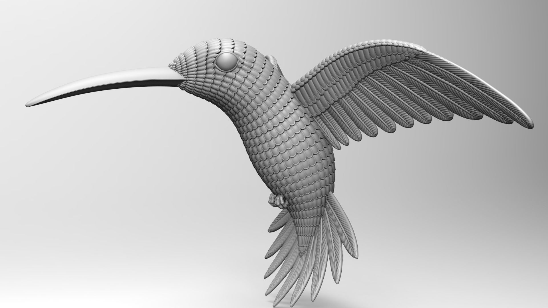 Humming Bird 3D print model for Jewellery or toy 3D print model_9