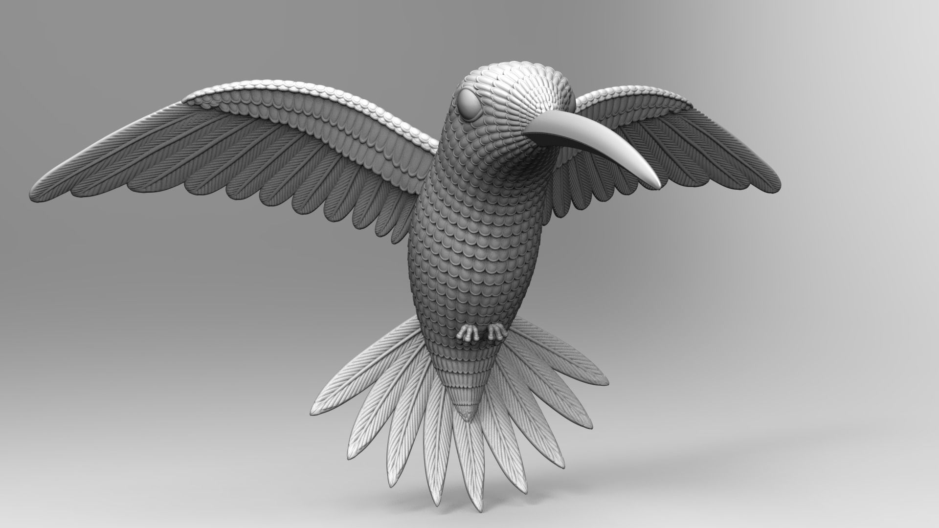 Humming Bird 3D print model for Jewellery or toy 3D print model_7