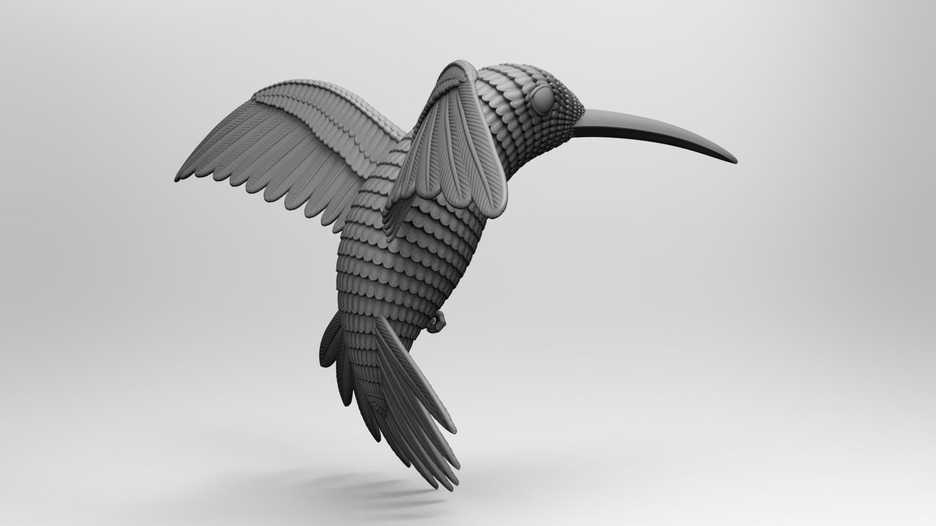 Humming Bird 3D print model for Jewellery or toy 3D print model_5