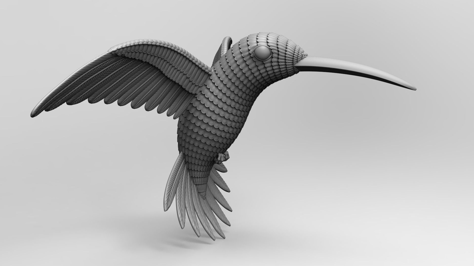 Humming Bird 3D print model for Jewellery or toy 3D print model_6