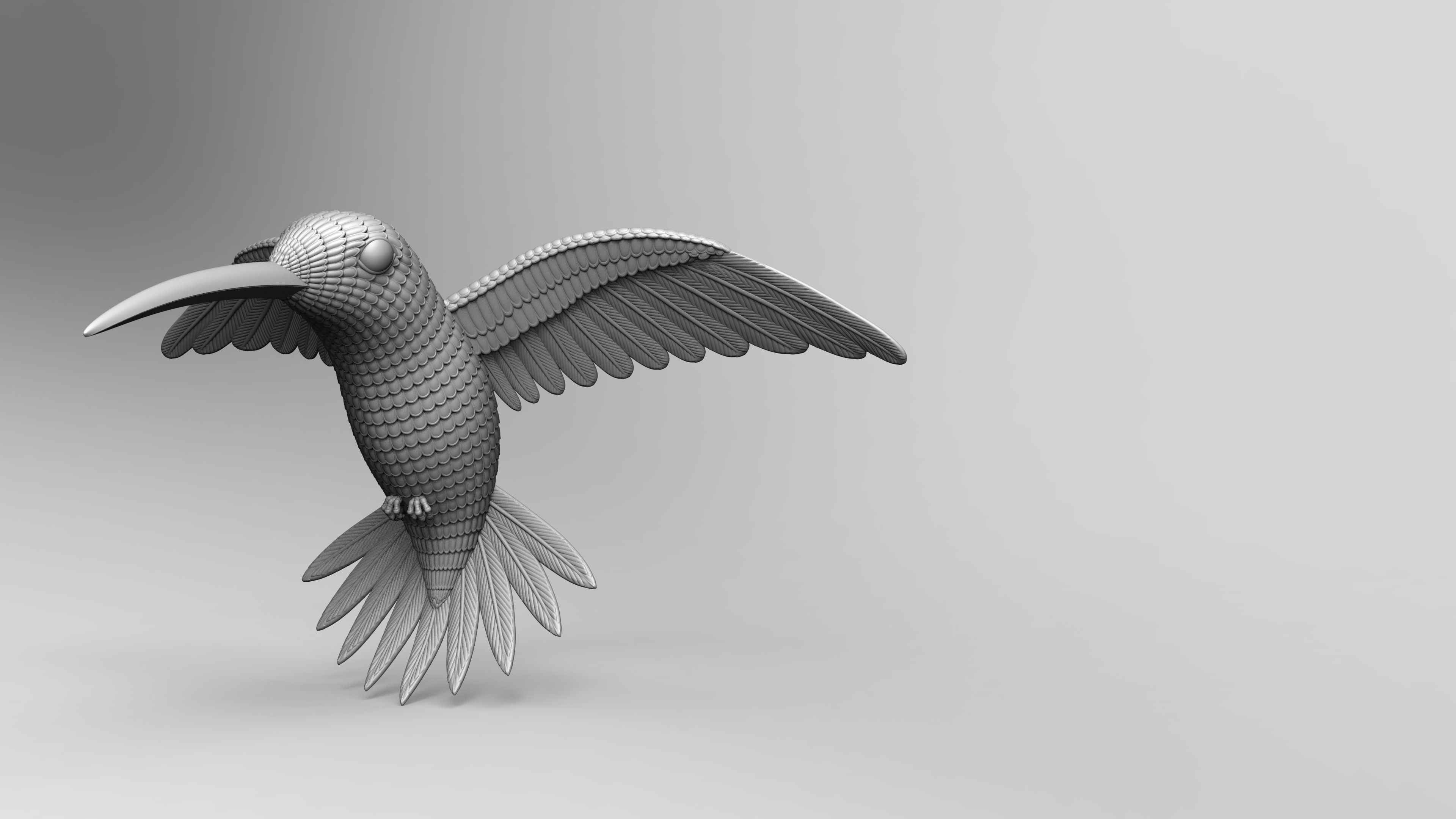 Humming Bird 3D print model for Jewellery or toy 3D print model_3