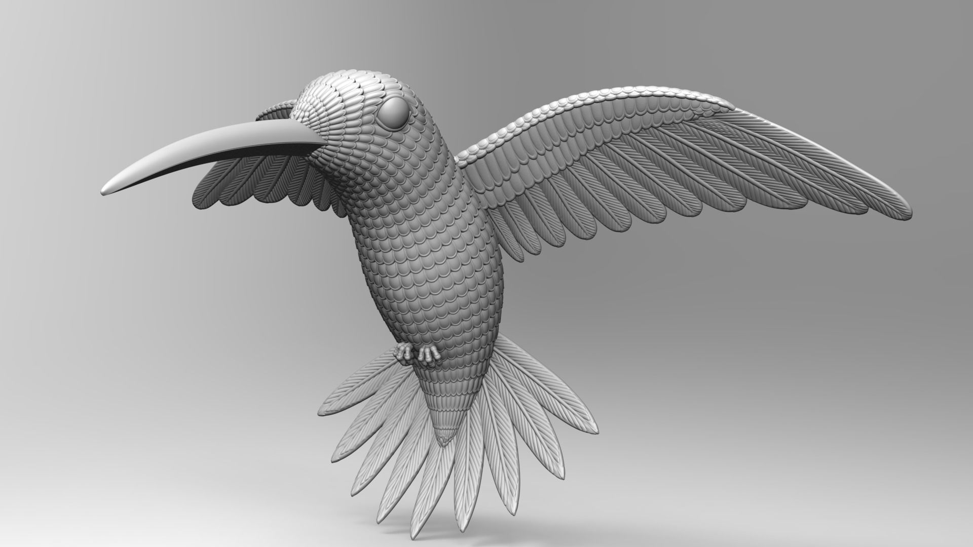 Humming Bird 3D print model for Jewellery or toy 3D print model_8