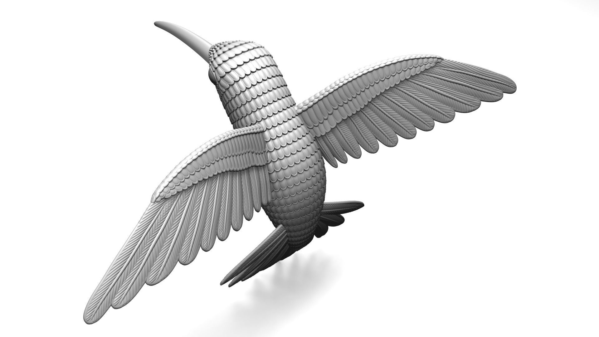 Humming Bird 3D print model for Jewellery or toy 3D print model_11