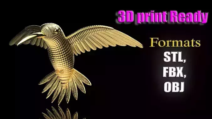 Humming Bird 3D print model for Jewellery or toy